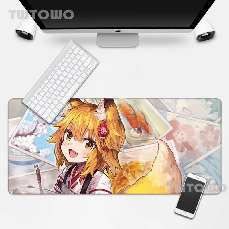 Anime Die Hilfreich Fuchs Senko Custom Skin Schreibtisch Matte Mauspads Mauspad Maus Matte Gamer Nicht-slip HD Custom PC schreibtisch Pad Hause