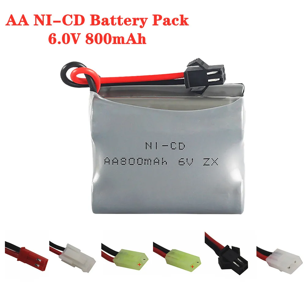 1PCS 6V 800Mah NiCD แบตเตอรี่สำหรับ Rc ของเล่นรถถังหุ่นยนต์ RC เรือ HT 2877 3831อะไหล่แผนก6V แบตเตอรี่ Pack