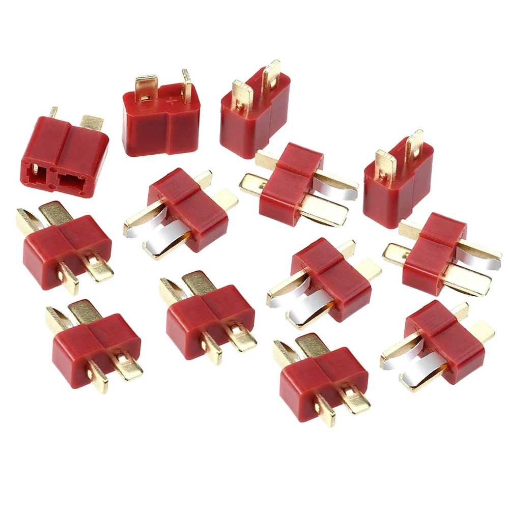 20pcs/lot T Plug Deans Connectors Male & Female DC 500V 25-50A For RC Hobby Helicopter Lipo Battery DIY Accessories Wholesale