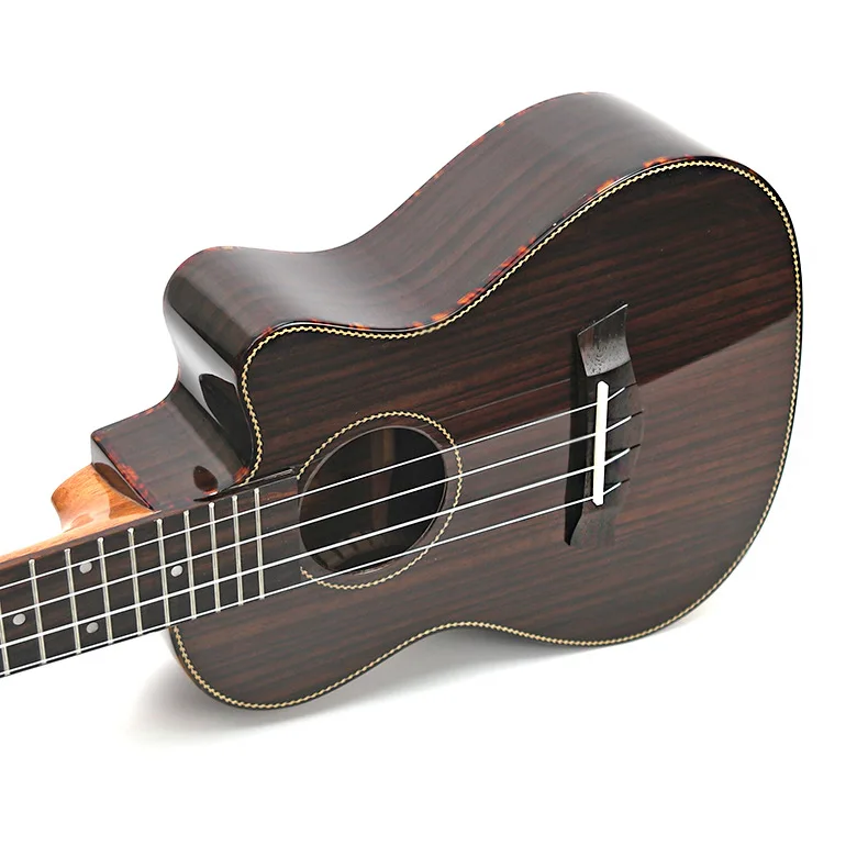 New Arrival 26 Inch Full Rosewood Ukulele Polished Corner Tenor Uku 4 Strings Small Guitar Mini Travel Hawaii Ukelele