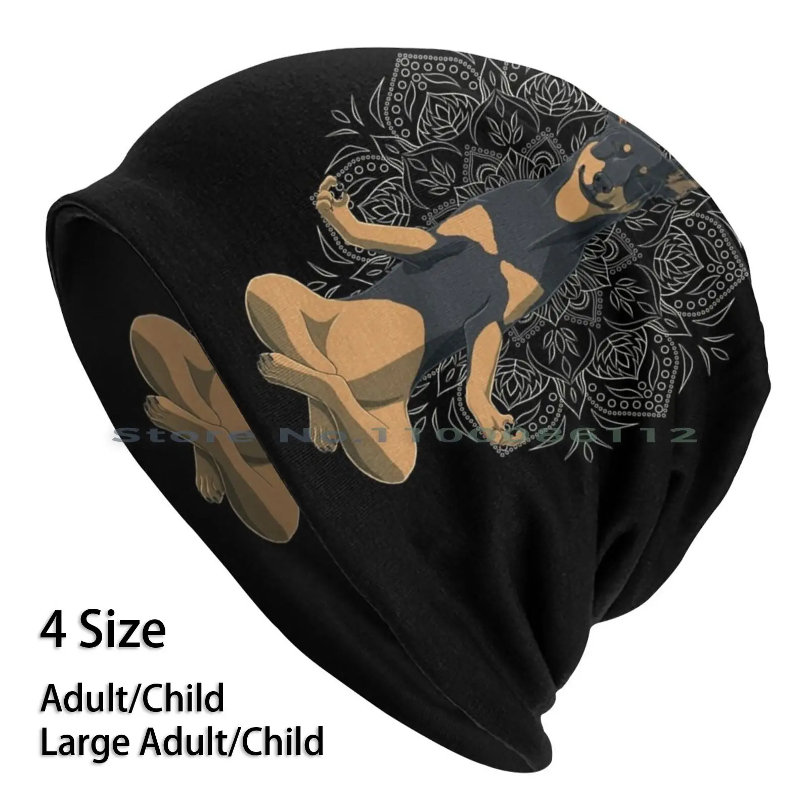 Australian Kelpie Dog Meditate Beanies Knit Hat Dog Lover Puppy Dog Breed Animals Paw Sport Dogs Pets Australian Kelpie Dog