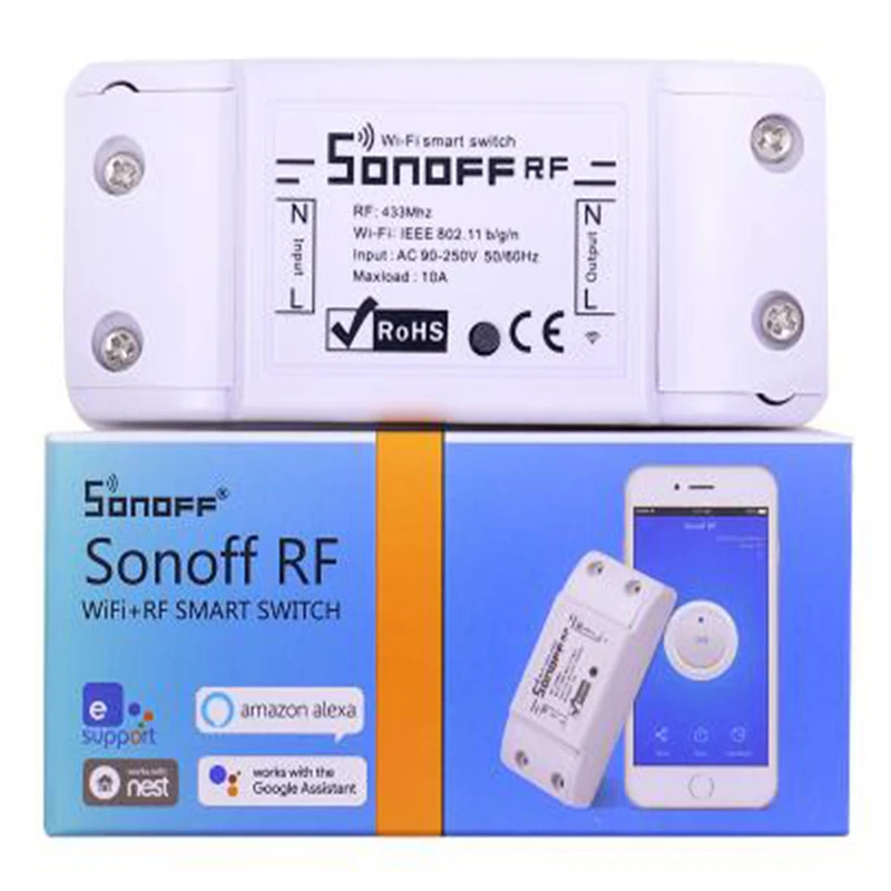 Sonoff Basic R2/RF R2 DIY Wifi Công Tắc Điều Khiển Từ Xa Không Dây Nhà Thông Minh Tự Động Hóa Mô Đun Qua Ewelink Ứng Dụng làm Việc Với Alexa