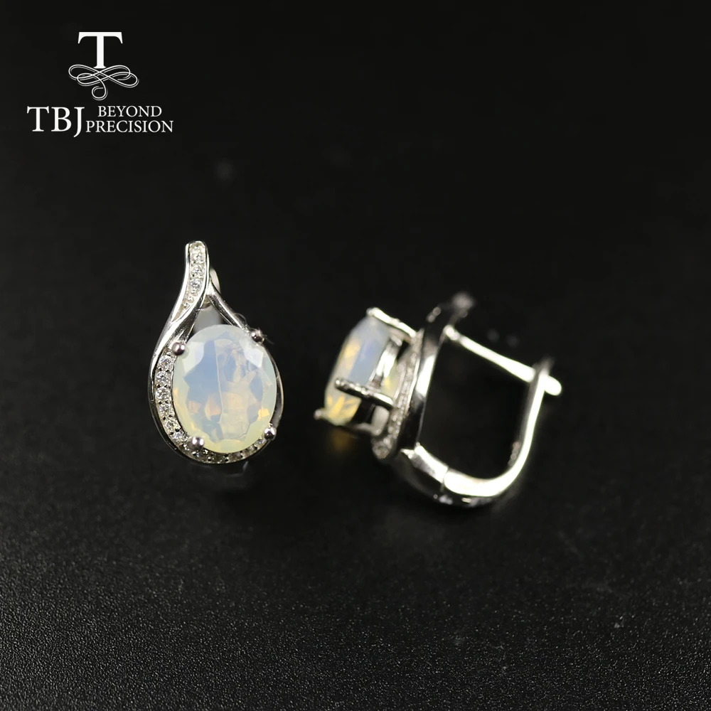 2026,Natural Ethiopia Opal set,oval 8*10mm facet cut real opal gemstone earring for women 925 sterling silver fine jewelry  tbj