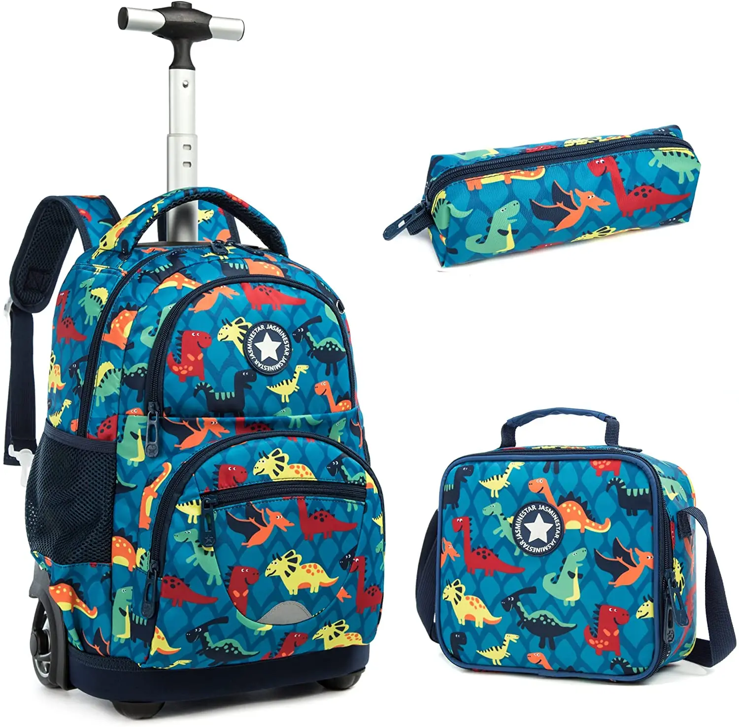 Kids school Trolley Bags for Laptop Rolling Backpack 16 inch Lunch Bag and Pencil Case for Boys and Girls Children Rolling Bags