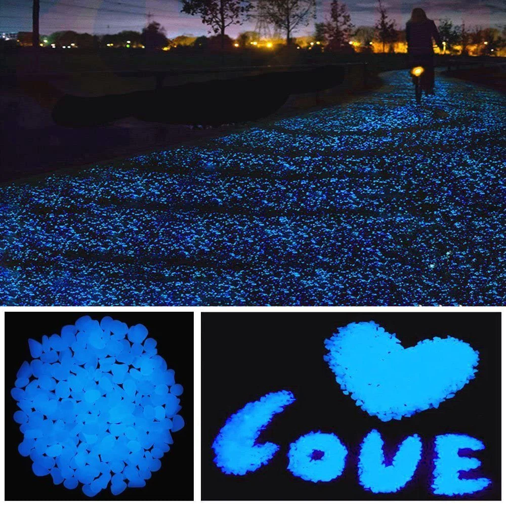 25/50/100pcs Glow in the Dark Garden Pebbles Rocks for Walkways Path Patio Lawn Garden Yard Aquarium Decor Luminous Stones