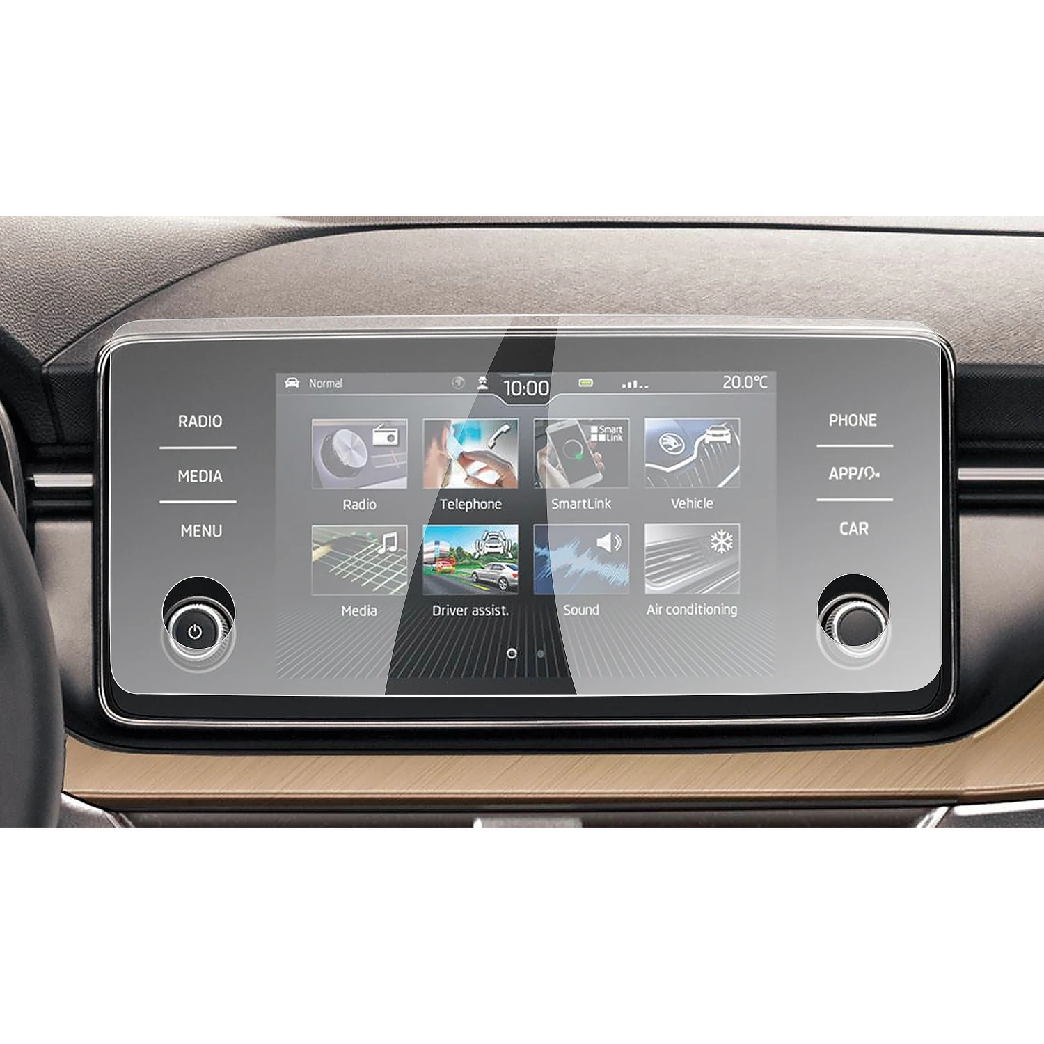 RUIYA-Protector de pantalla de coche para Kamiq Bolero/Scala Bolero, pantalla de navegación GPS 2020, accesorios interiores de coche, 8 pulgadas