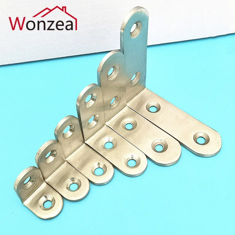 Di spessore 2.5 millimetri/3 millimetri Pratiche In Acciaio Inox Angolo Staffe L Forma Comune di Fissaggio Angolo Staffe Per Mobili Per La Casa 1 PCS