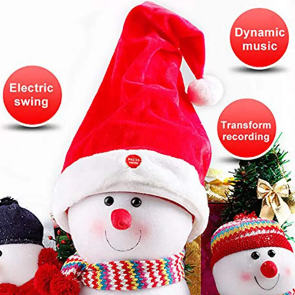 Electric Christmas Hat With Music Dancing Cap For Children Christmas Gift Happy Baby Toys For Children