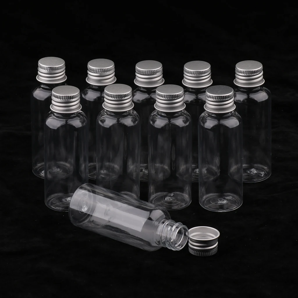 Set of 10 50 Ml Empty Cosmetic Bottle Plastic Bottle for Shampoo,