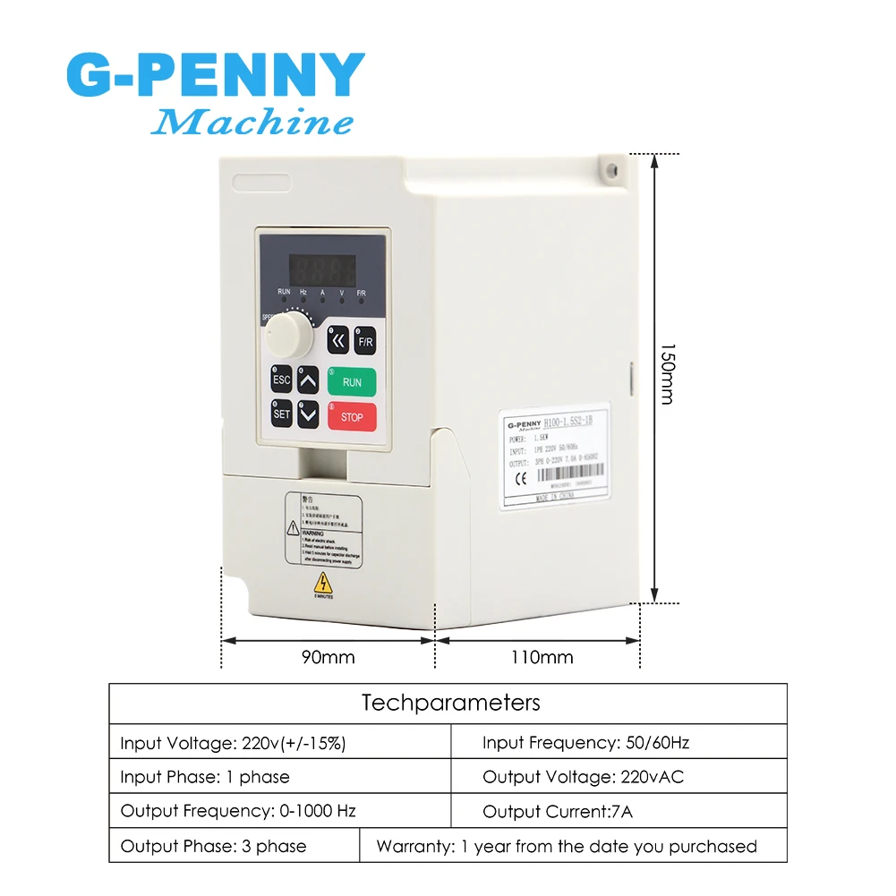 Imagem -05 - G-penny 1.5kw Er11 65x204 mm 220v Eixo Refrigerado a ar Peças de Rolamentos e Inversor de 15kw e Suporte Suporte de 65 mm