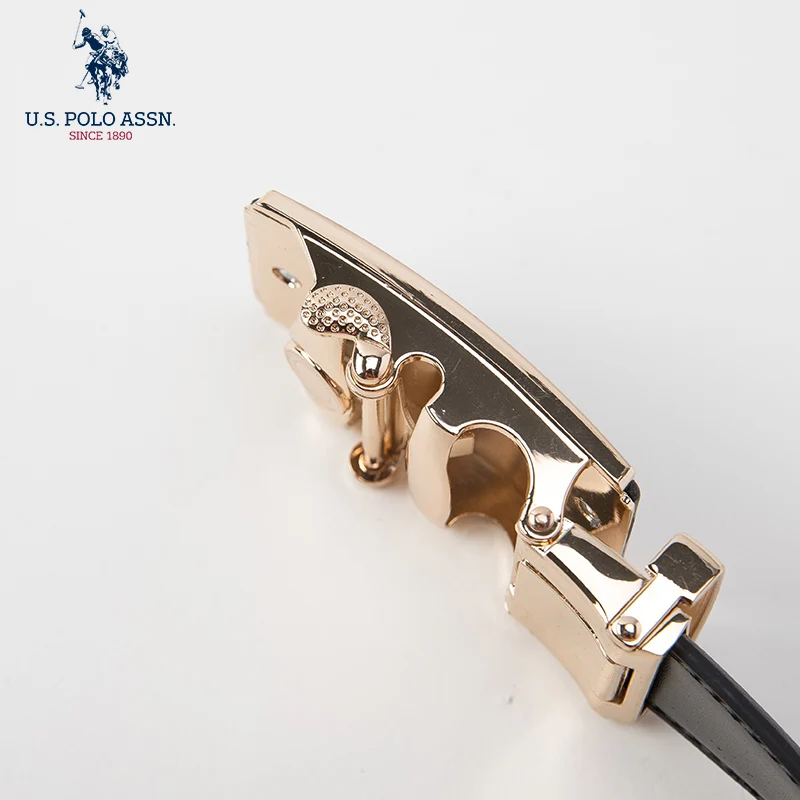 Us Polo Assn Men\'s Cowhide Belt Business Casual Formal Wear Fashion Youth Wild Tide Brand New Gold And Silver Color Belt