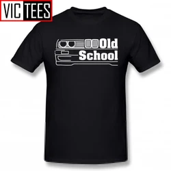 Mens Old School T Shirts E30 Old School White T-Shirt 100% Percent Cotton Graphic Tee Shirt Fashion Plus size Fun Tshirt