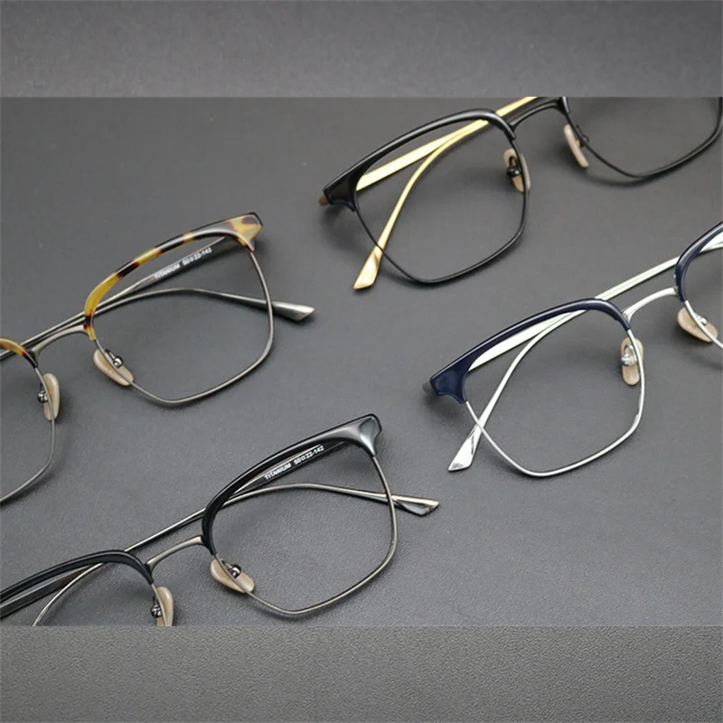 Japanese Brand Handmade Eyeglasses Titanium Square Acetate Myopia Glasses Men GAFAS Frame Prescription Eyewear oculos de grau