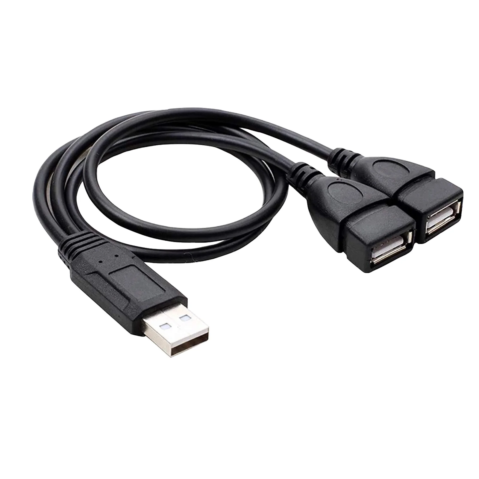 1pcs USB 2.0 A Male To 2 Dual USB Female Jack Y Splitter Hub Power Cord Adapter Cable 33cm