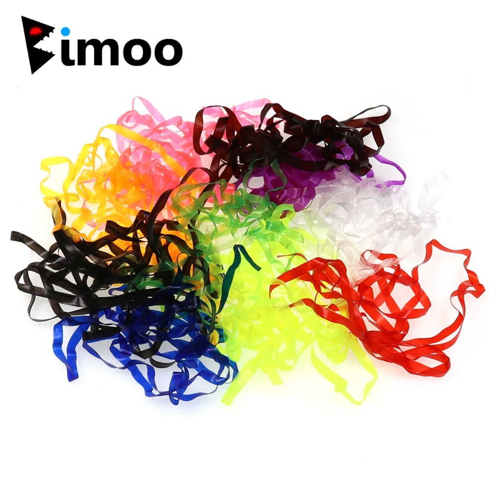 Bimoo 2M/worek 3mm 4mm Scud Back Stretch Shrimp Nymph Taśma podkładowa Czerwony Pomarańczowy Żółty Zielony Fluorescencyjny