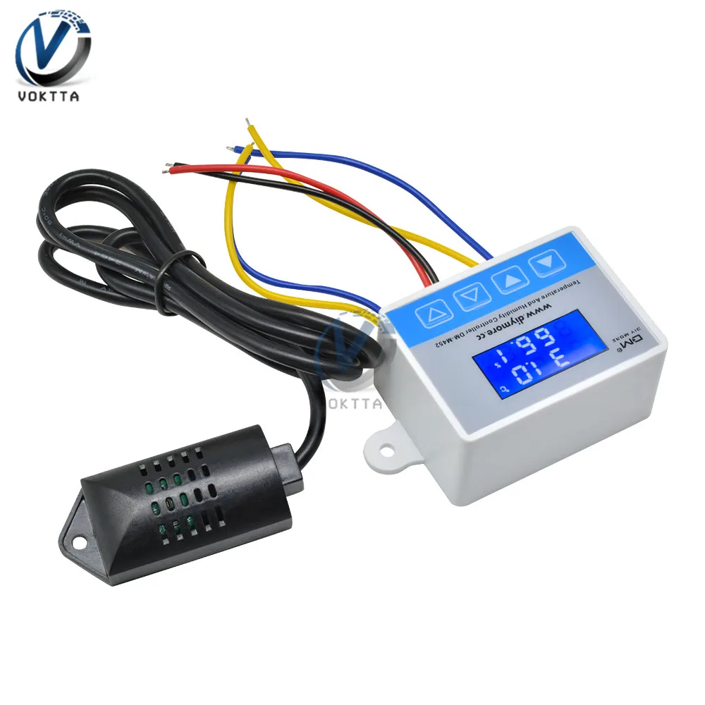 M452 Temperatur Kelembaban Dual Output Controller W3001 W3002 W3003 W3005 LED Digital Display Thermostat Termometer Sensor Probe