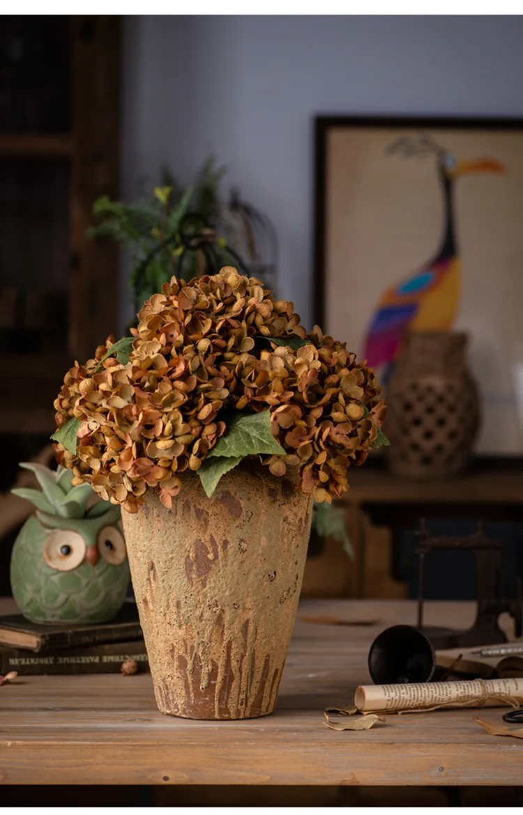 Simulation Flower Retro Hydrangea Wedding Decoration Home Living Room Wall Decoration Photography Props Fake Flowers