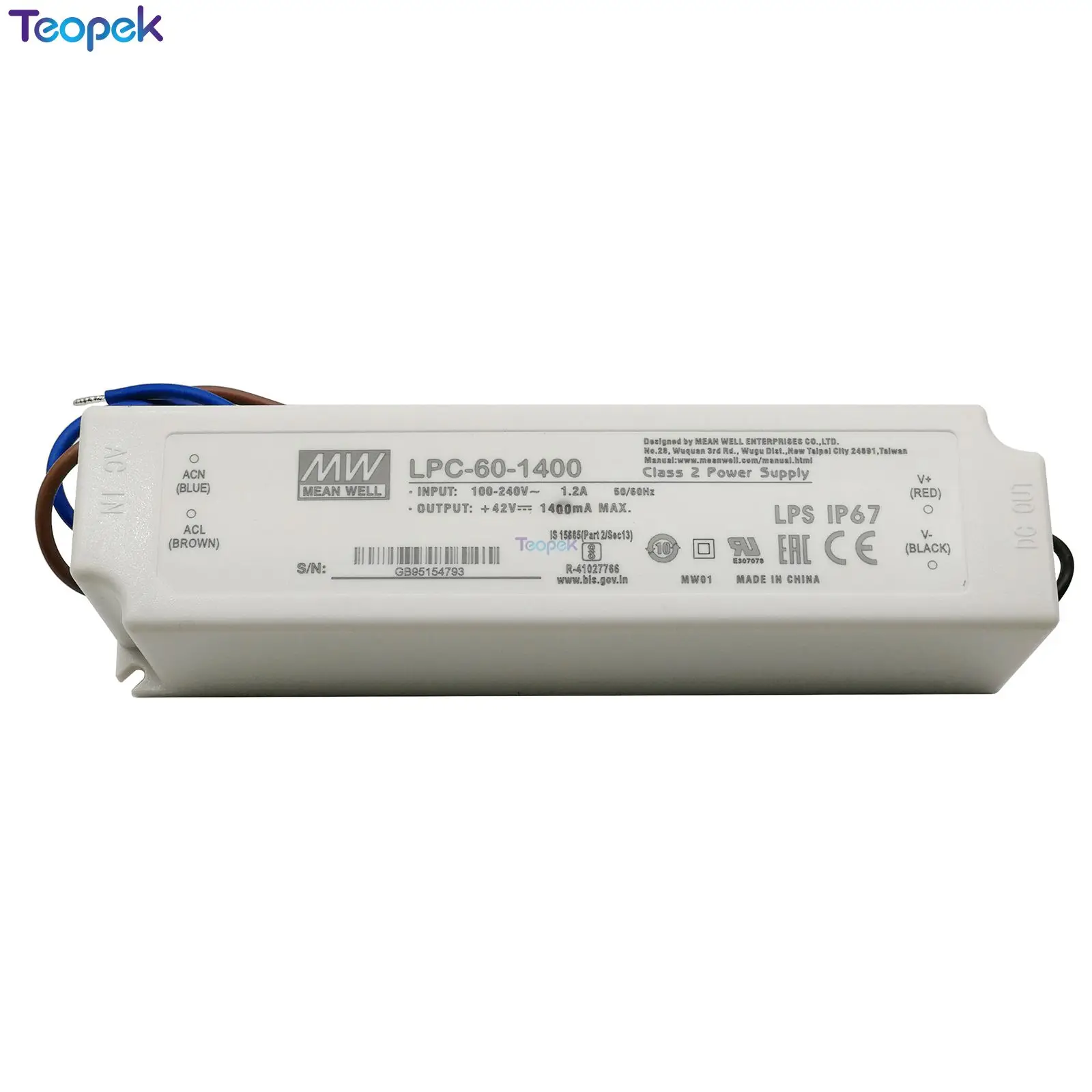 Original  MEAN WELL LPC-60-1400 HLG-100H-36B HLG-185H-C1400B Driver Power Supply For Cree CXB3590 CXA3050 LED