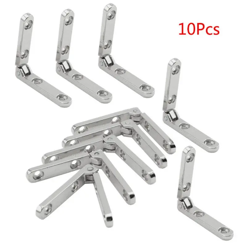 10Pcs/Bag 90 Degree Hinges Zinc Alloy Spring Hinge for Wooden Box Jewellery Case L4MB