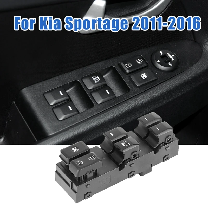 

For KIA Sportage R 2011-2016 Power Master Window Lift Control Switch Front Left LH Driver Side 93570-3W000(AUTO DOWN)
