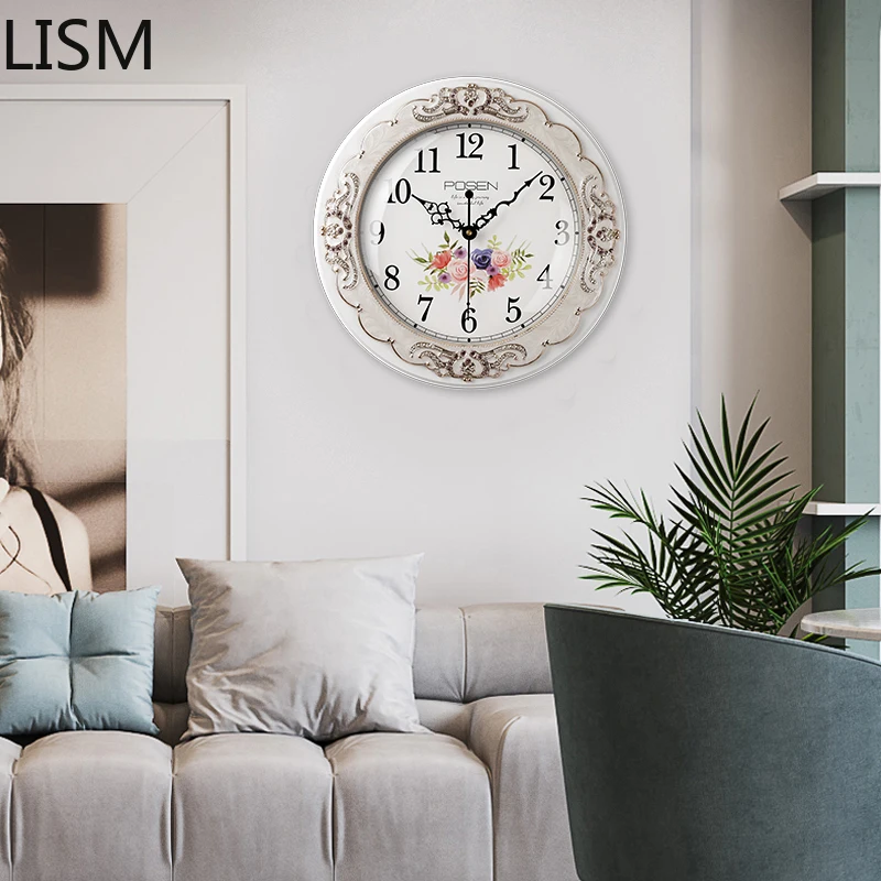 

Nordic Living Room Wall Hanging Light Luxury Mute Wall Clock Personality Creative Fashion Solid Wood Simple Modern Clock Zegary