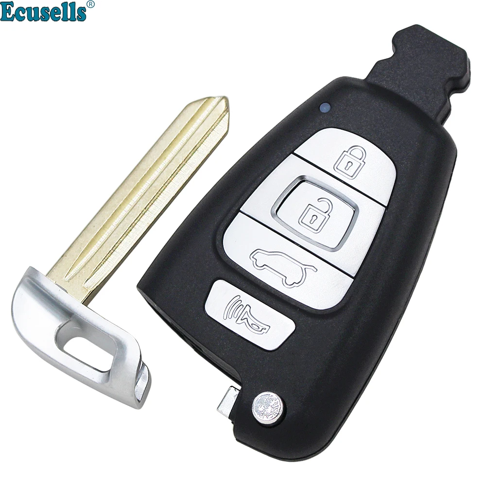 Ecusells 4 Button Smart Card keyless Entry Eemote Key Shell Case for Hyundai Veracruz 2007-2012