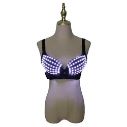 LED Bra Nightclub Clubwear Ds Sexy Costumes Cosplay Led Costume Halloween Masquerade Light-up Bra