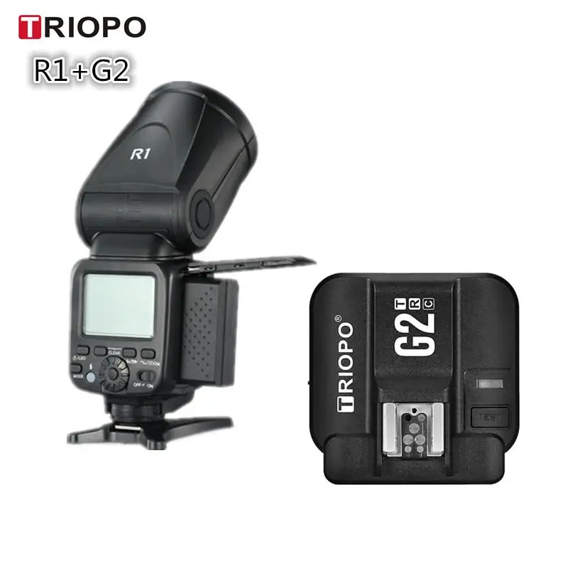 

Triopo R1 Speedlite Camera Flash 2.4G X Wireless TTL HSS Round Head Speedlight Flash + G2 Trigger for Canon Nikon VS V1C