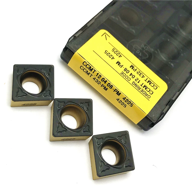 Imagem -03 - Metal 10 Peças Ccmt120404 Ccmt120408 Pm4225 Carboneto Externo Cortador Torneamento Inserções Torno Ferramentas Ccmt 120408 120404 Peças de