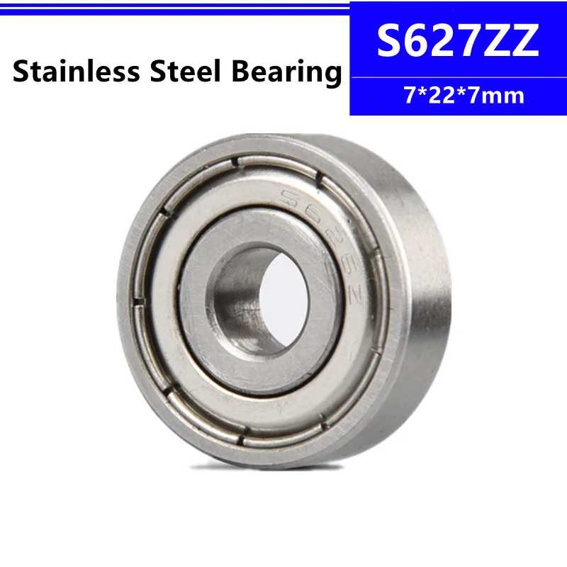 50/100pcs S627ZZ 7*22*7mm Stainless Steel Deep Groove Ball Bearing 7x22x7mm SB627ZZ S627 S627-2Z