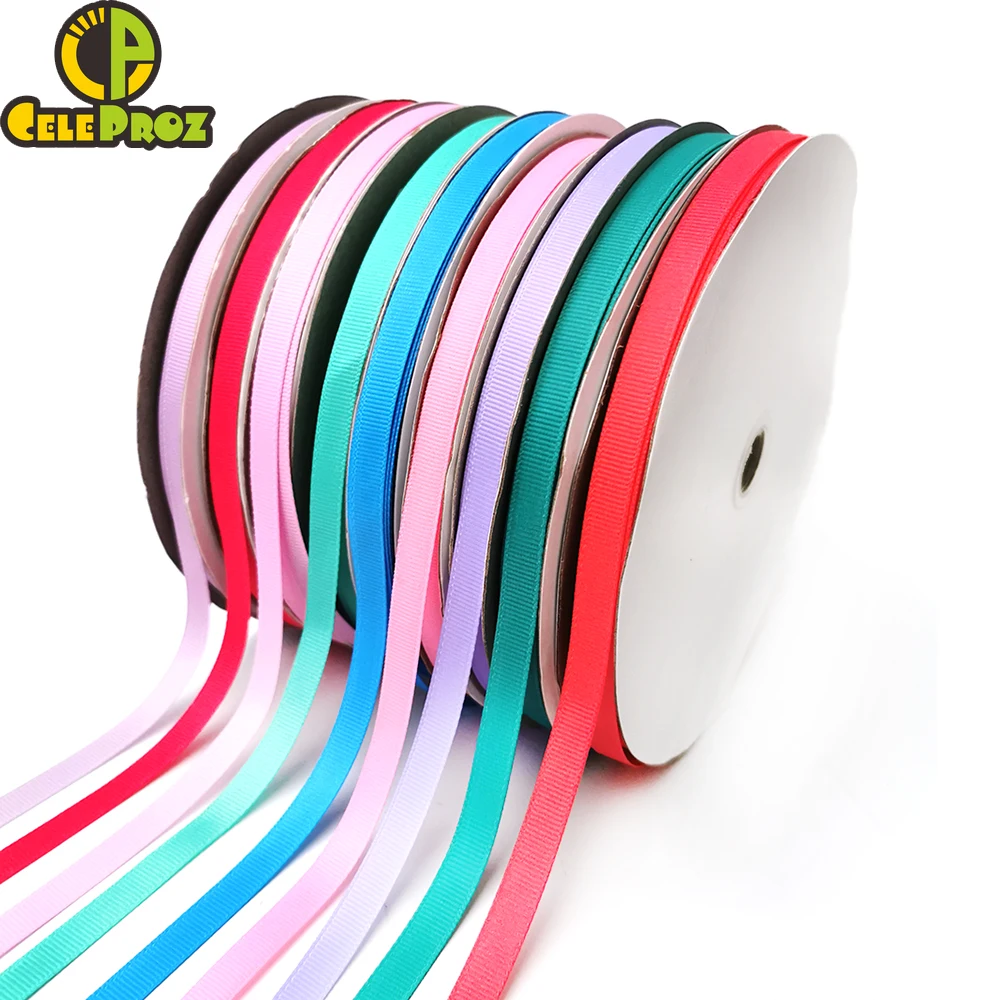 10Yards 10mm Grosgrain Rib Ribbon Gift Packing Material DIY Bow Clip Craft Decor Wedding Party Decoration Box Wrapping Supplies