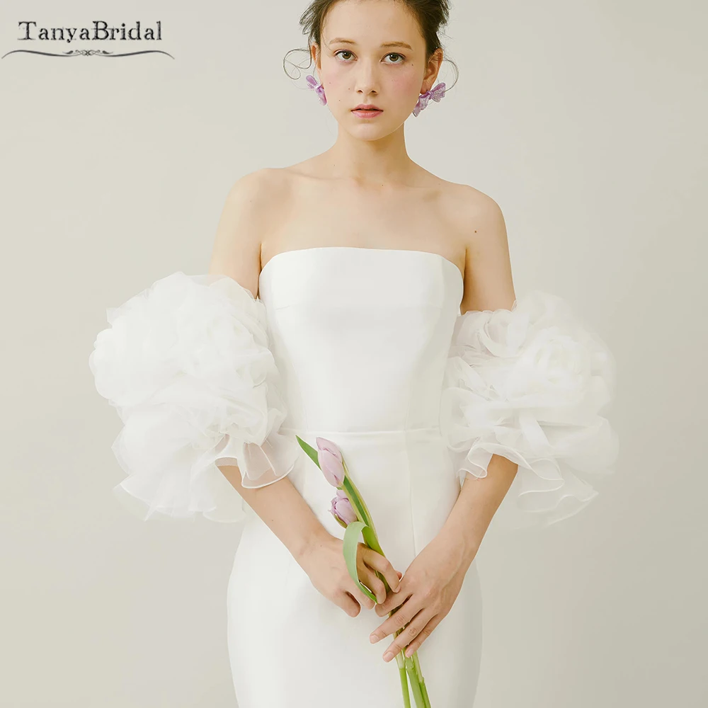 

Clouds Puffy Sleeves Romantic Detachable Wedding Sleeve Set Tulle Sleeve Short Arm Cuff Chic DG022