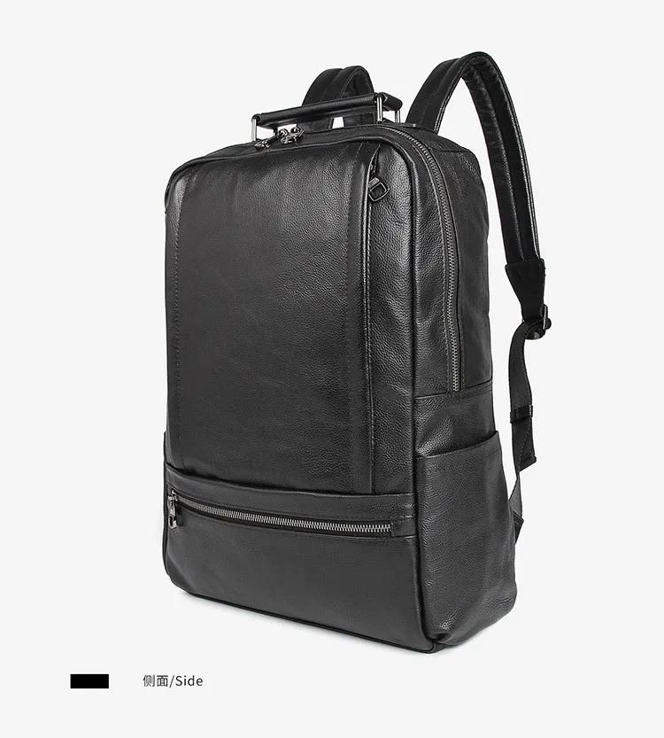 

New Black High Capacity Large Size Backpack Bag Pack 17inch Laptop Leather Bag for Male Genuine Cow Leather Outdoor Backpack