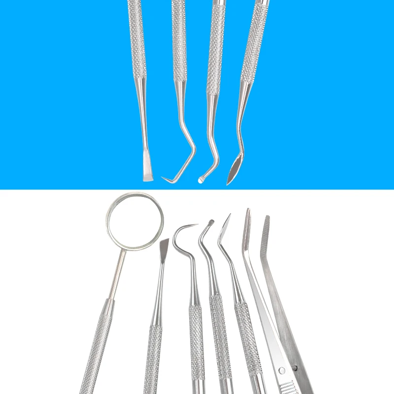 6 pcs/set stainless steel dental mirror Tweezer Sickle Tartar Scaler Teeth Pick Spatula scalers dentistry products dental tools