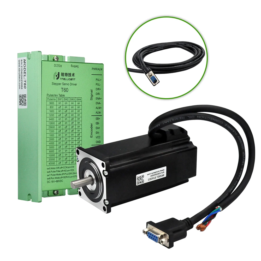 Rtelligent Nema 23 2N.M and 3N.M Closed Loop Stepper Motor with Stepper Driver Kit Nema23 Easy Servo Stepper Motor with Encoder