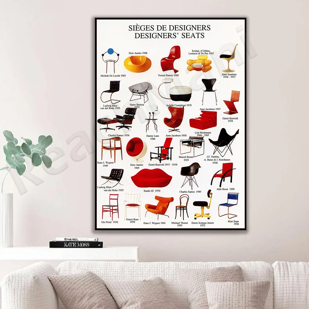 Danish Design Chair Poster, Scandinavian Poster, Scandinavian Life, Danish Retro Furniture Poster Design Chair