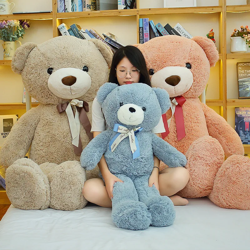 

Hot 1pc 80/100/120CM Huggable Nice 3 Colors New Arrival Giant Size Bear Soft Stuffed Plush Toy Gift Birthday