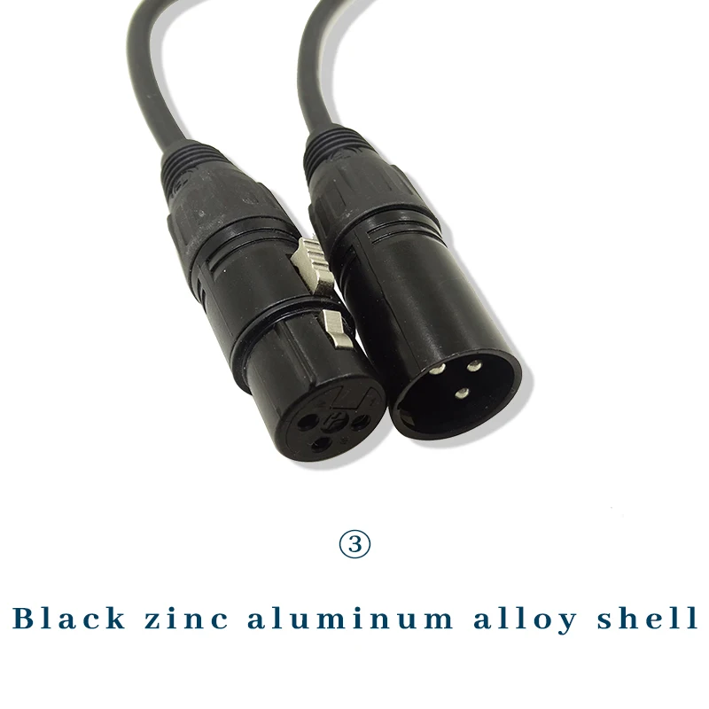 3 pinos cabo DMX, linha de sinal preto conector, cabo usado para Led Par, palco luzes equipamentos, 1m, 5m, 10m, 15m, 20m