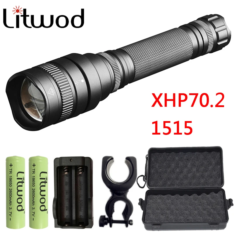 Lampe de poche DulLED d\'origine CREE XGardens, lentille Fox, 2 pièces, batterie 18650, 70.2 32W, Z25 200000strada