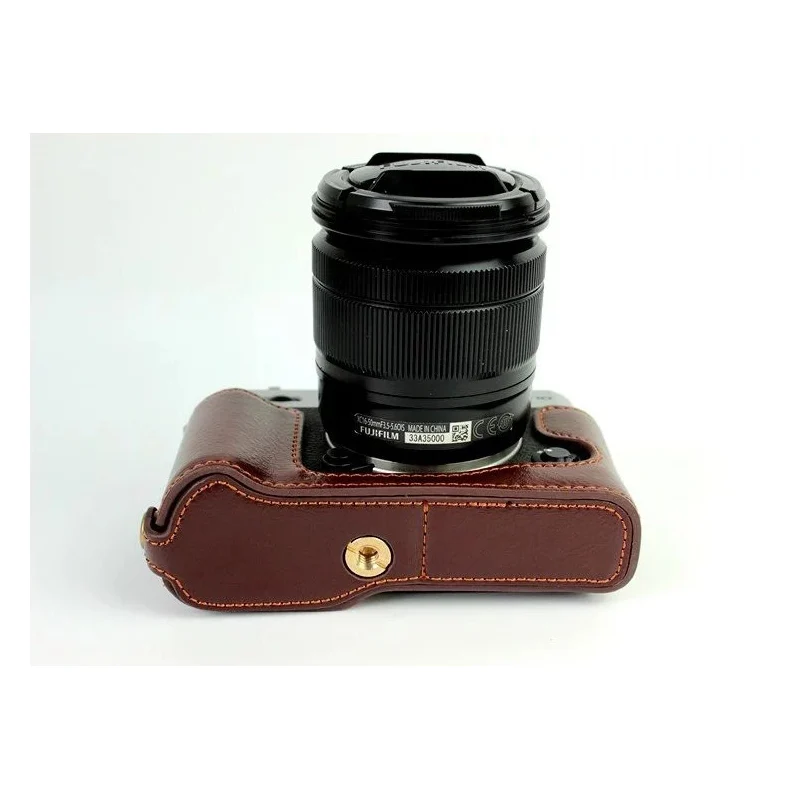 Genuine Cowhide Leather Half Body Case Camera bag cover For Fujifilm X-T30 X-T20 X-T10 XT10 XT20 XT30 With Battery Opening