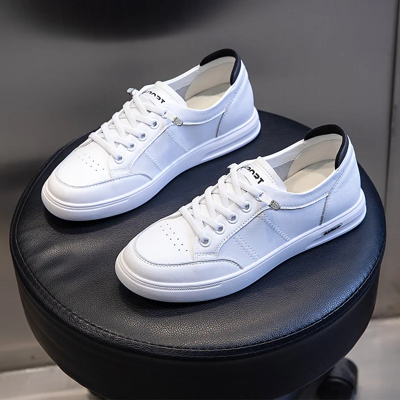 2021Big Size Women Sneakers Autumn Leather Light White Sneaker Female Platform Vulcanized Shoes Spring Casual Breathable Sports