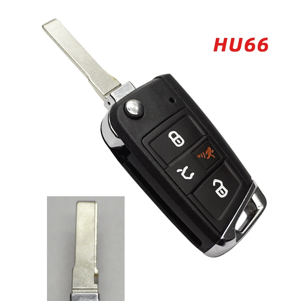 Xinyuexin 4 Button Flip Car Key Shell for Vw for Seat Ibiza for Skoda Superb Golf Mk7 Passat B8 Tiguan Allspace Remote Key Case