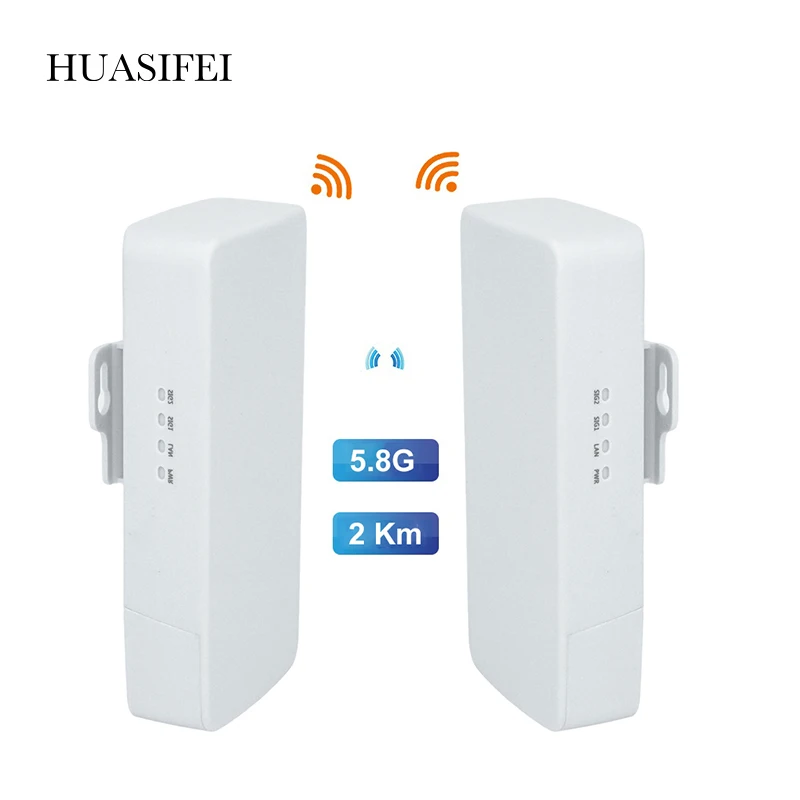 HUASIFEI Wifi Router Bridge 2pcs Point to point 1KM long range stable transmission outdoor CPE 300Mbps wireless bridge RJ45