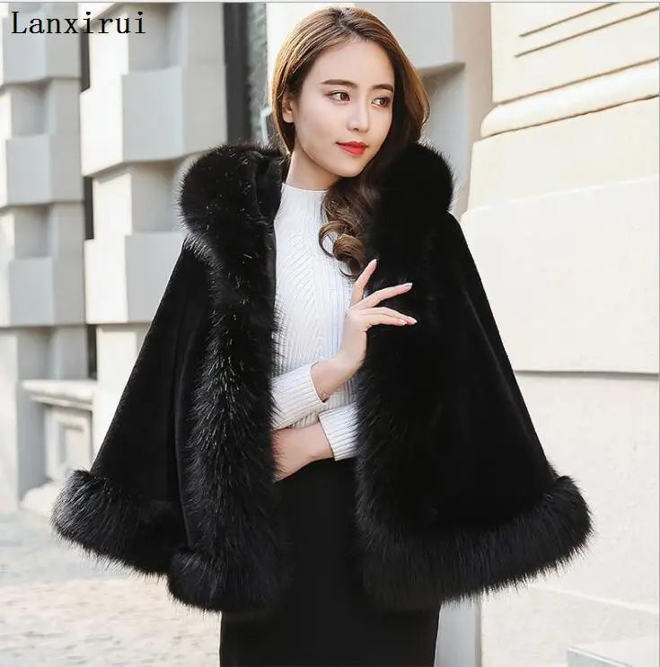 Thick Warm Mink Fur Coat Women  Winter Long Faux Fox Fur Overcoat Casual Jacket Female Outerwear Hooded Coat