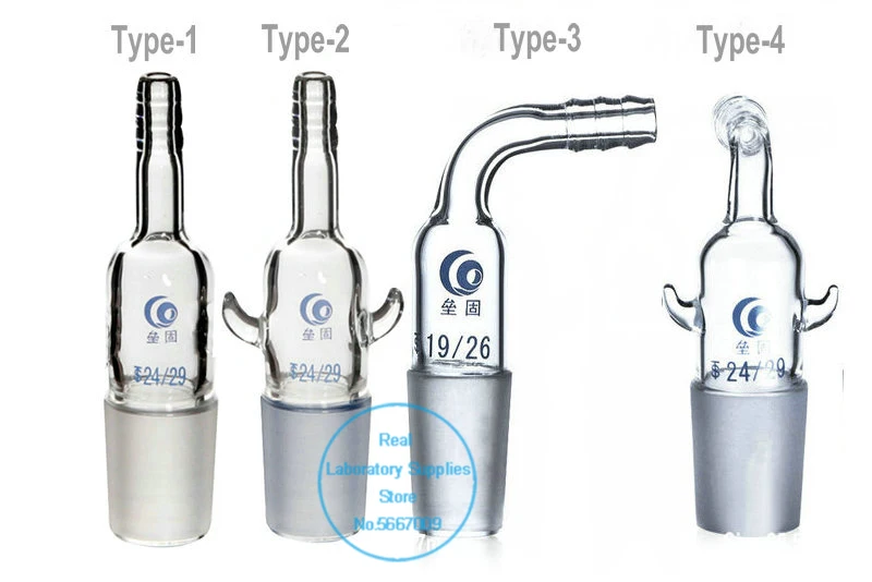 1 pces de vidro de laboratório dobrar bocal plug, escape conjunta 14 #19 #24 #29 # usado com coluna de cromatografia de vidro