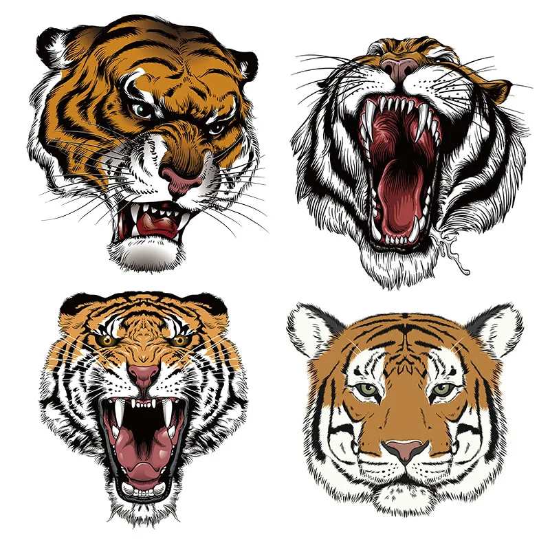 Three Ratels CM31 Ferocious tiger hand painted tiger head Art wall sticker home decoration decals car sticker