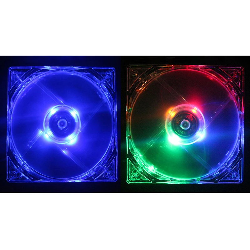 4Pin PC Computer Fan 80mm 8025 8cm Silent DC 12V LED Luminous Colorful Cooling Fan CPU Cooler Radiator