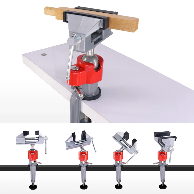 AOBEN Aluminium Alloy Bench Vise Table 360 Degree Rotary Table Clamp Multifunctiona DIY Fixed Repair Hobby Woodworking Tool