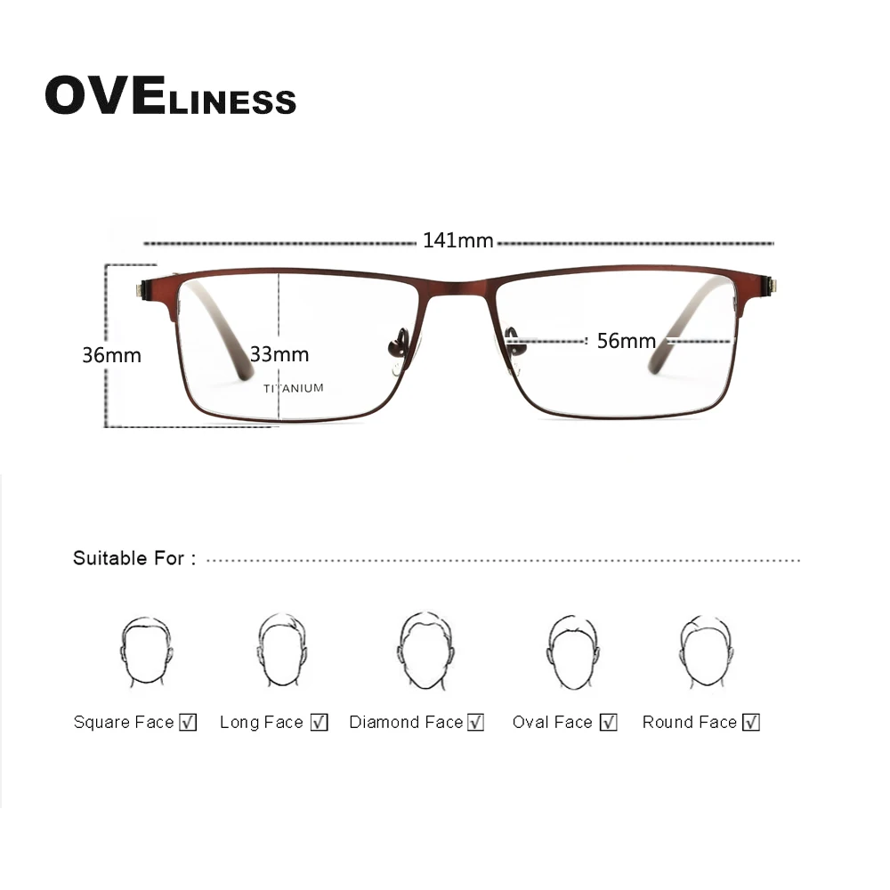 Fashion men's eyeglasses frames Optical Glasses Frame for Men Square Myopia Prescription glasses Square full Metal eyewear 2021