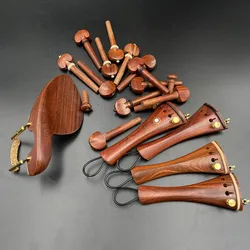 1 set 4/4 violino cordiera in palissandro + pioli per accordatura + perni + mentoniera/supporto per mento, accessori per parti di Fiddler in legno di giuggiola di ebano